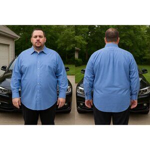 Unlisted Kenneth Cole Big Fit Dress Shirt 20 34/35 4XL Blue Cotton Blend NWT